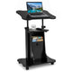Height Adjustable Laptop Table with Tilting Tabletop and Storage Shelves Lockable Casters for Home Office