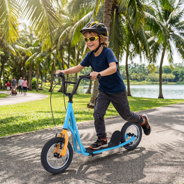 Height Adjustable Youth Scooter with 2 V-Type Handbrakes for Kids 8-12