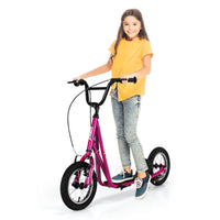 Height Adjustable Youth Scooter with 2 V-Type Handbrakes for Kids 8-12