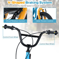 Height Adjustable Youth Scooter with 2 V-Type Handbrakes for Kids 8-12