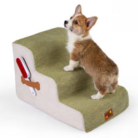 High-density Foam Dog Stairs with Non-Slip Bottom and Washable Cover