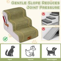 High-density Foam Dog Stairs with Non-Slip Bottom and Washable Cover