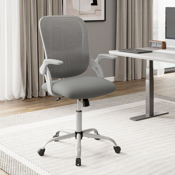 Home Office Chair with Flip Up Armrests and Back Storage Space