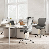 Home Office Chair with Flip Up Armrests and Back Storage Space