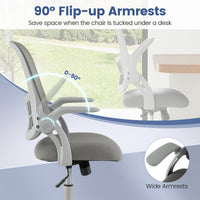 Home Office Chair with Flip Up Armrests and Back Storage Space