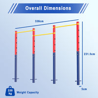 220/330 kg In-Ground Pull Up Bar with 5 Adjustable Heights and Anchors