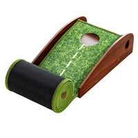 Indoor Outdoor Golf Putting Mat with Auto Ball Return and 3 Balls