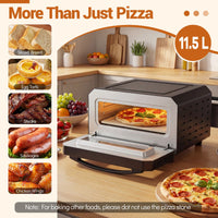 Indoor Electric Pizza Oven with 6 Presets and 2-Min Rapid Baking Heats up to 400℃