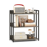 Giantex 3-Tier Bookshelf, Industrial Corner Storage Shelf with Adjustable Shelves & Metal Frame Anti-Toppling Device