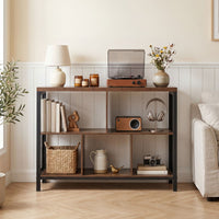Industrial Storage Organizer with 5 Cubes and Metal Frame for Living Room and Entryway