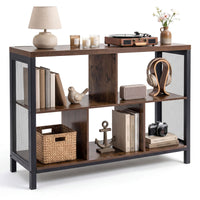 Industrial Storage Organizer with 5 Cubes and Metal Frame for Living Room and Entryway
