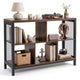 Industrial Storage Organizer with 5 Cubes and Metal Frame for Living Room and Entryway