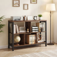 Industrial Storage Organizer with 5 Cubes and Metal Frame for Living Room and Entryway