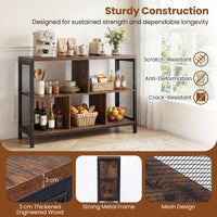 Industrial Storage Organizer with 5 Cubes and Metal Frame for Living Room and Entryway