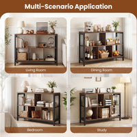 Industrial Storage Organizer with 5 Cubes and Metal Frame for Living Room and Entryway
