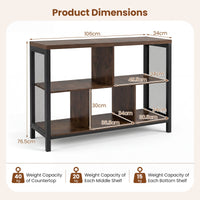 Industrial Storage Organizer with 5 Cubes and Metal Frame for Living Room and Entryway
