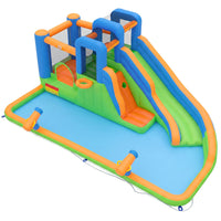 Inflatable Water Slide Park Kids Inflatable Bounce House with Slide Jumping Area without Blower