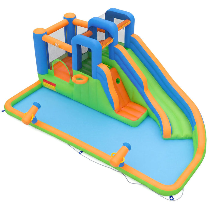 Inflatable Water Slide Park Kids Inflatable Bounce House with Slide Jumping Area without Blower