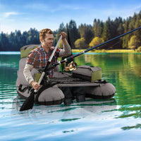 Inflatable Fishing Float Tube Portable with Shoulder Straps and Hand Pump