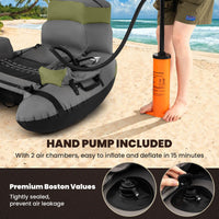 Inflatable Fishing Float Tube Portable with Shoulder Straps and Hand Pump