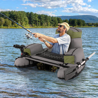 Inflatable Fishing Float Tube Portable with Shoulder Straps and Hand Pump