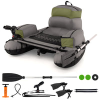 Inflatable Fishing Float Tube Portable with Shoulder Straps and Hand Pump
