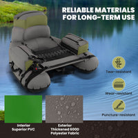 Inflatable Fishing Float Tube Portable with Shoulder Straps and Hand Pump