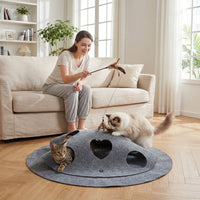 Interactive Foldable Cat Tunnel Scratching Playing Hiding Resting