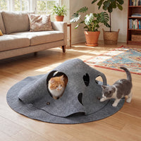 Interactive Foldable Cat Tunnel Scratching Playing Hiding Resting