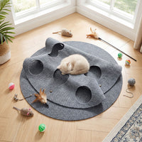 Interactive Foldable Cat Tunnel Scratching Playing Hiding Resting