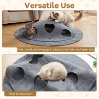 Interactive Foldable Cat Tunnel Scratching Playing Hiding Resting