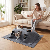 Interactive Foldable Cat Tunnel with 8 Funny Cat Holes for Indoor Cats