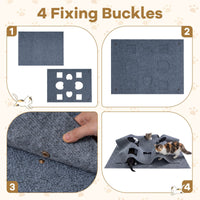 Interactive Foldable Cat Tunnel with 8 Funny Cat Holes for Indoor Cats