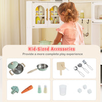 Interactive Wooden Playset with Retractable Countertop for Ages 3+