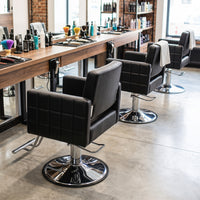 Barber Chair Hydraulic Adjustable Height 360 Swivel with T-Footrest