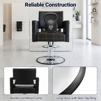 Barber Chair Hydraulic Adjustable Height 360 Swivel with T-Footrest