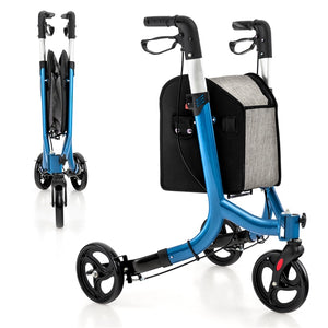 3-Wheel Rolling Walker Folding Rollator Walker