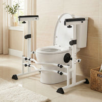 Toilet Safety Rails, Height & Width Adjustable Toilet Safety Frame w/Handrails