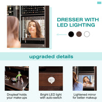 LED Full-length Mirror Jewelry Cabinet, Multipurpose Storage Cabinet