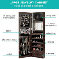 LED Full-length Mirror Jewelry Cabinet, Multipurpose Storage Cabinet