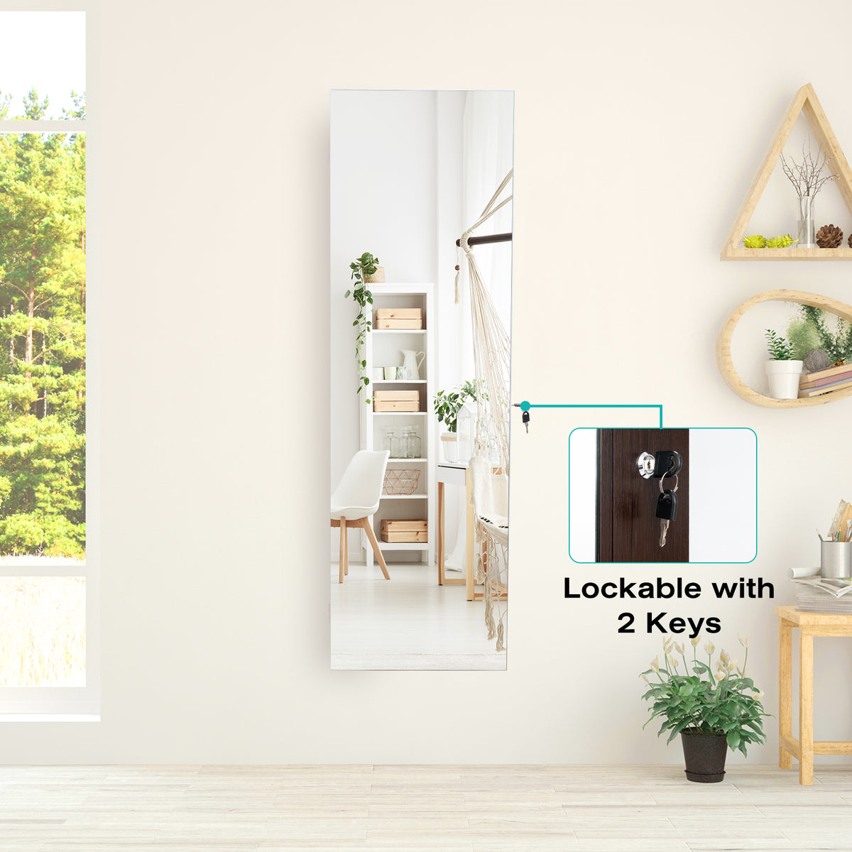 LED Full-length Mirror Jewelry Cabinet, Multipurpose Storage Cabinet