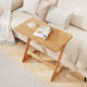 Giantex Bamboo Sofa Side Table, Z-Shaped End Table W/Spacious Tabletop