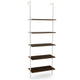 Giantex 5-Tier Ladder Shelf, Wall Mounted Bookshelf with Steel Frame, Elegant Bookcase