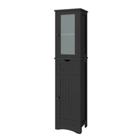 Giantex Freestanding Storage Cabinet, 170 cm Tall Slim Bathroom Cabinet with 2 Adjustable Shelves, 2 Doors and 1 Drawer