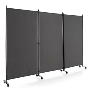 Giantex 3-Panel Folding Room Divider, 180 CM Rolling Privacy Screen with Lockable Wheels
