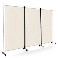 Giantex 3-Panel Folding Room Divider, 180 CM Rolling Privacy Screen with Lockable Wheels