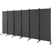 Giantex 6-Panel Folding Room Divider, 1.72m Rolling Privacy Screen with Lockable Wheels