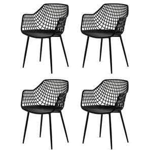 Giantex Modern Dining Chair Set of 4, Heavy Duty Chairs with Airy Hollow Backrest