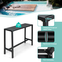 3 PCS Outdoor Bar Table Set, Rectangular Counter Height Hot Tub Table & 2 Bar Stools