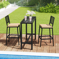 2 PCS Patio Bar Chairs, Heavy-Duty Metal Frame Bar Stools Set of 2